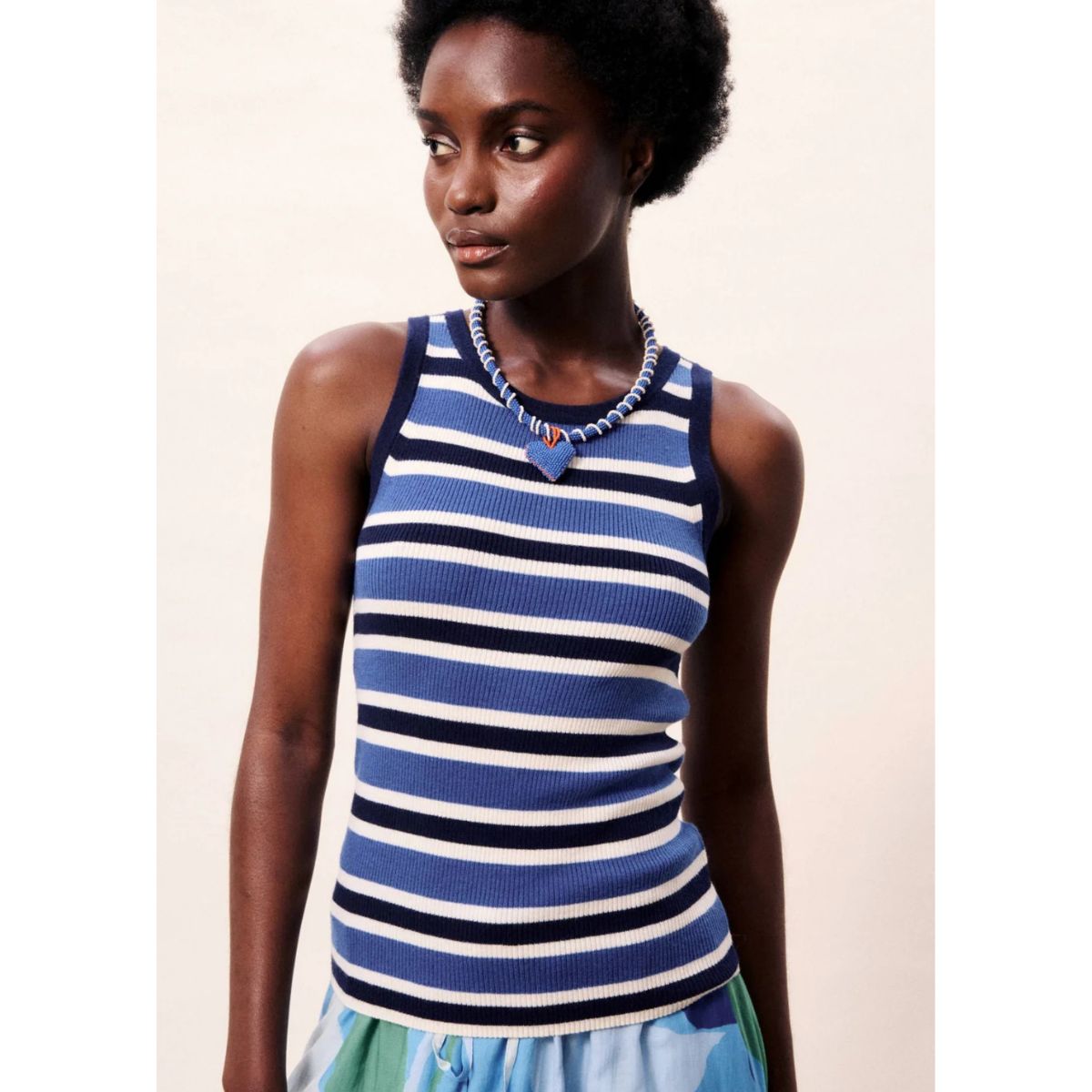 FRNCH Ceruleen Knit Tank — Navy Blue - Public Mercantile