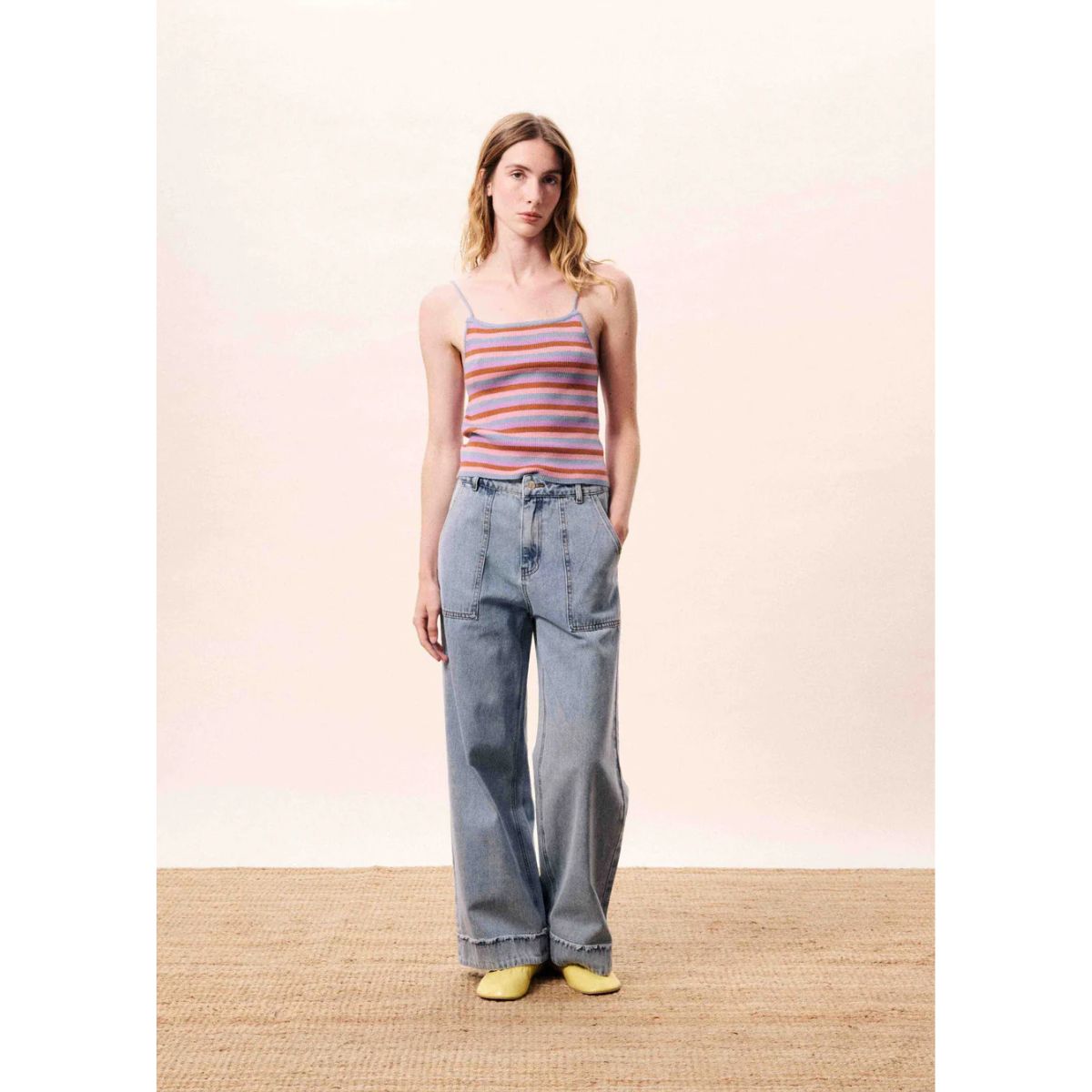 FRNCH Corallia Striped Tank — Light Blue/Pink - Public Mercantile