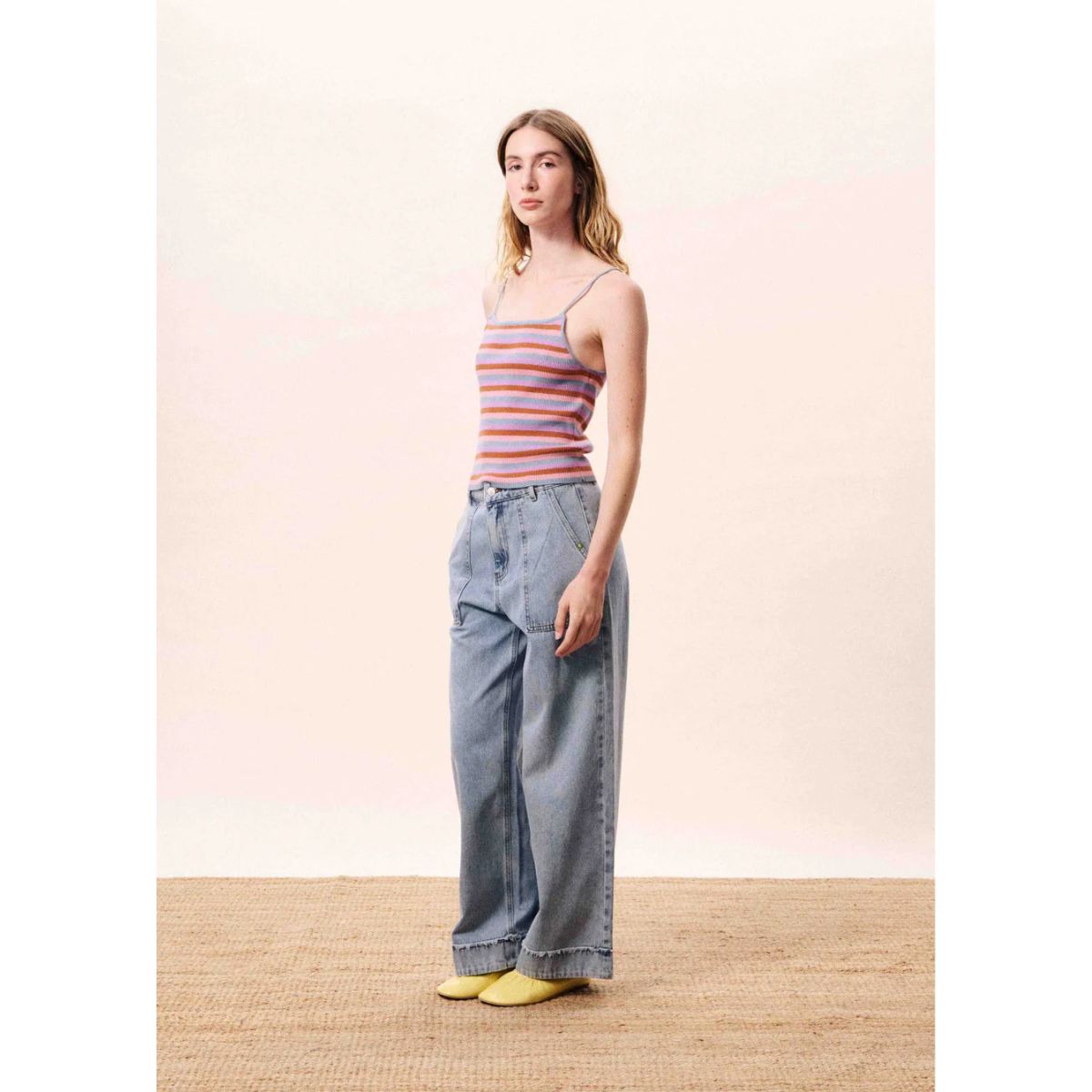 FRNCH Corallia Striped Tank — Light Blue/Pink - Public Mercantile