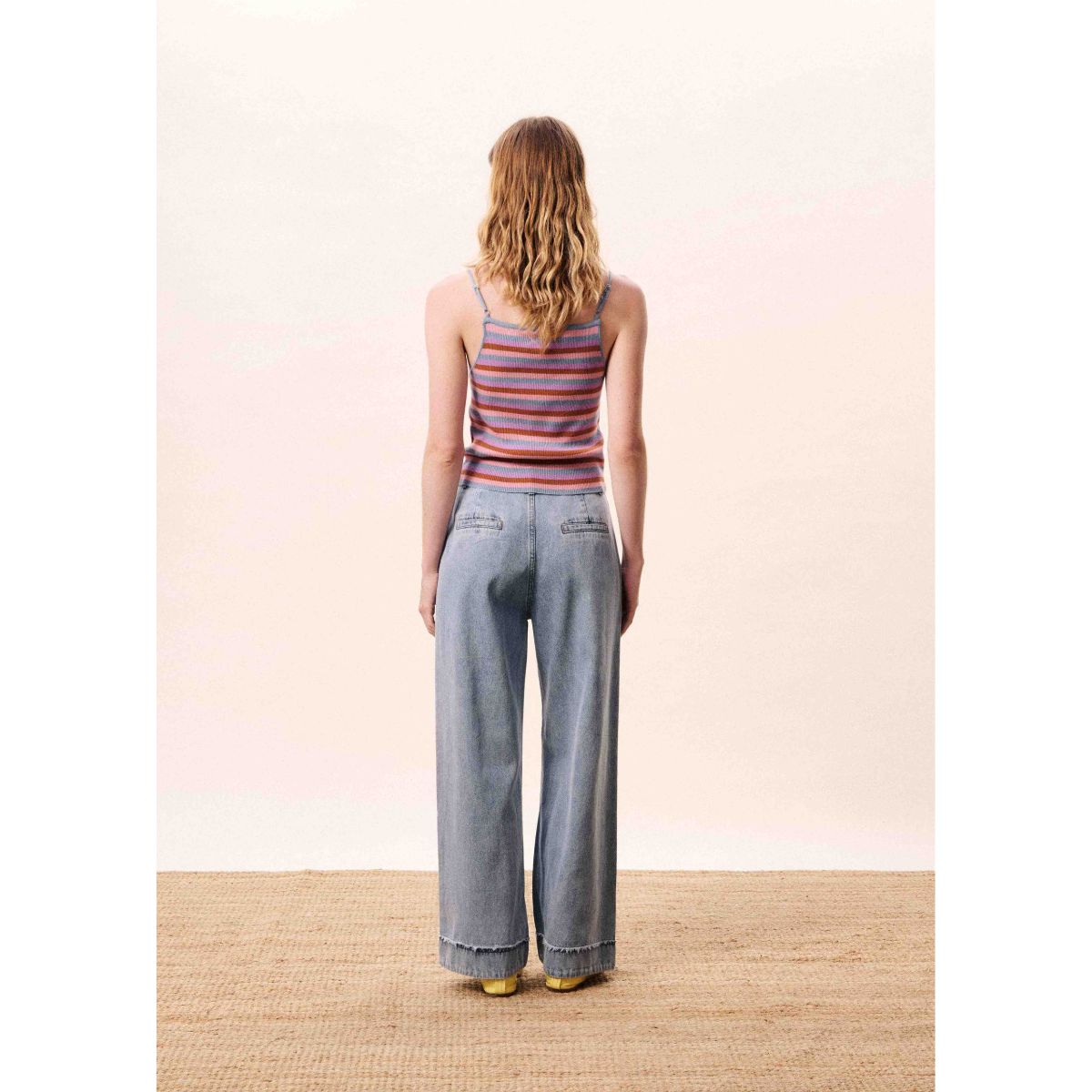 FRNCH Corallia Striped Tank — Light Blue/Pink - Public Mercantile