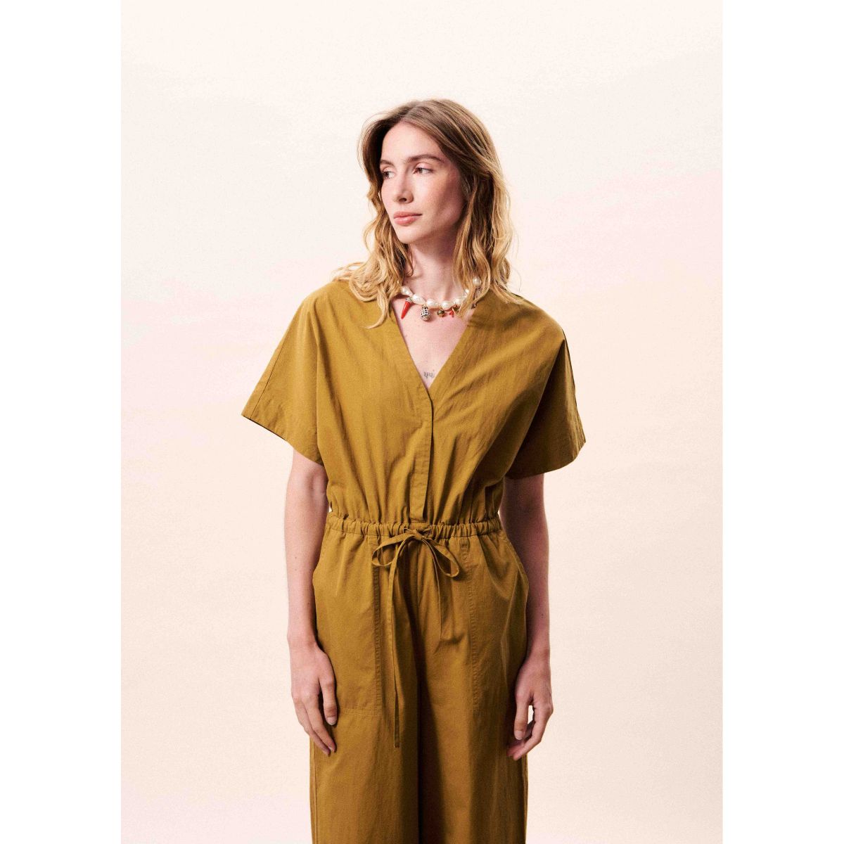 FRNCH Galatee Jumpsuit — Olive - Public Mercantile