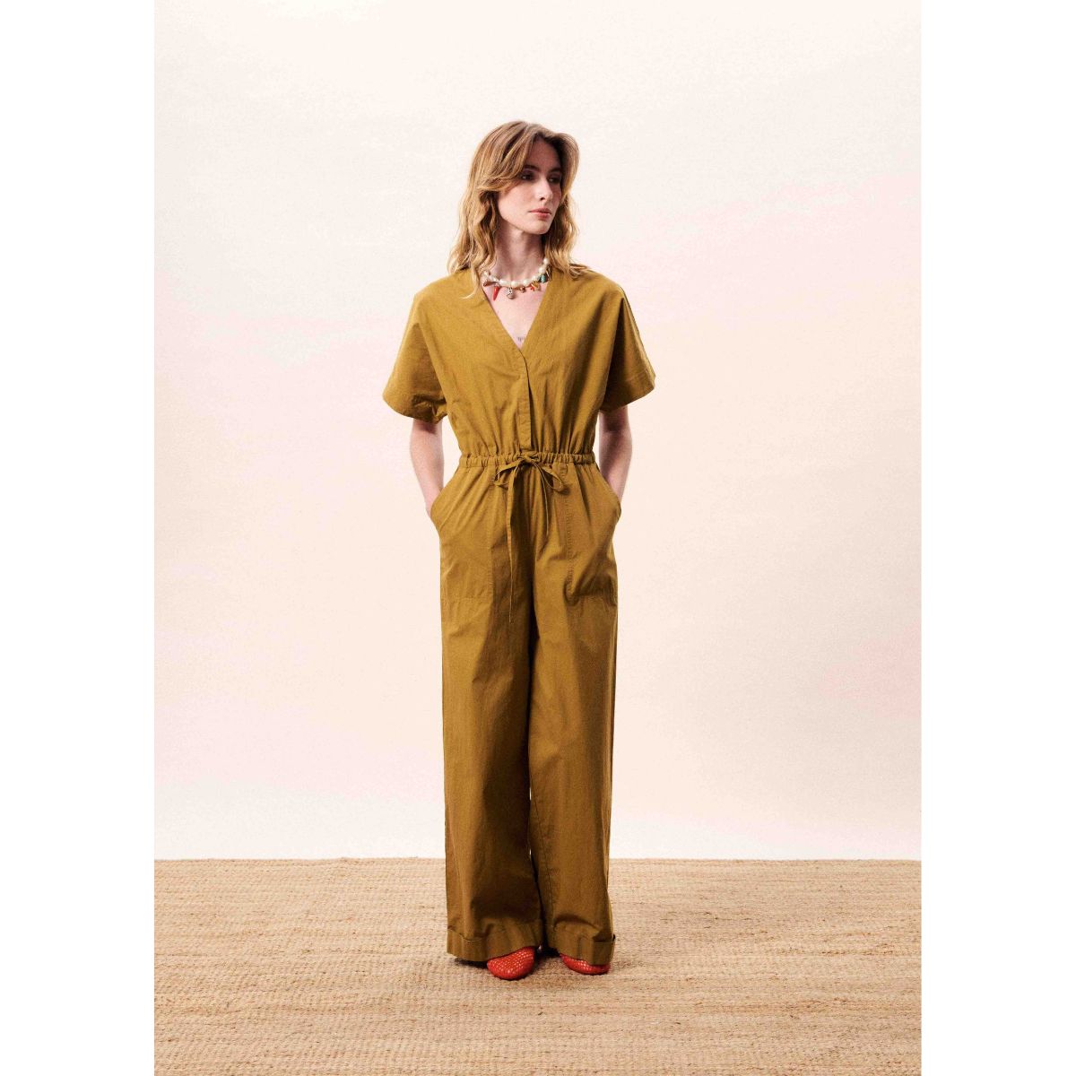 FRNCH Galatee Jumpsuit — Olive - Public Mercantile