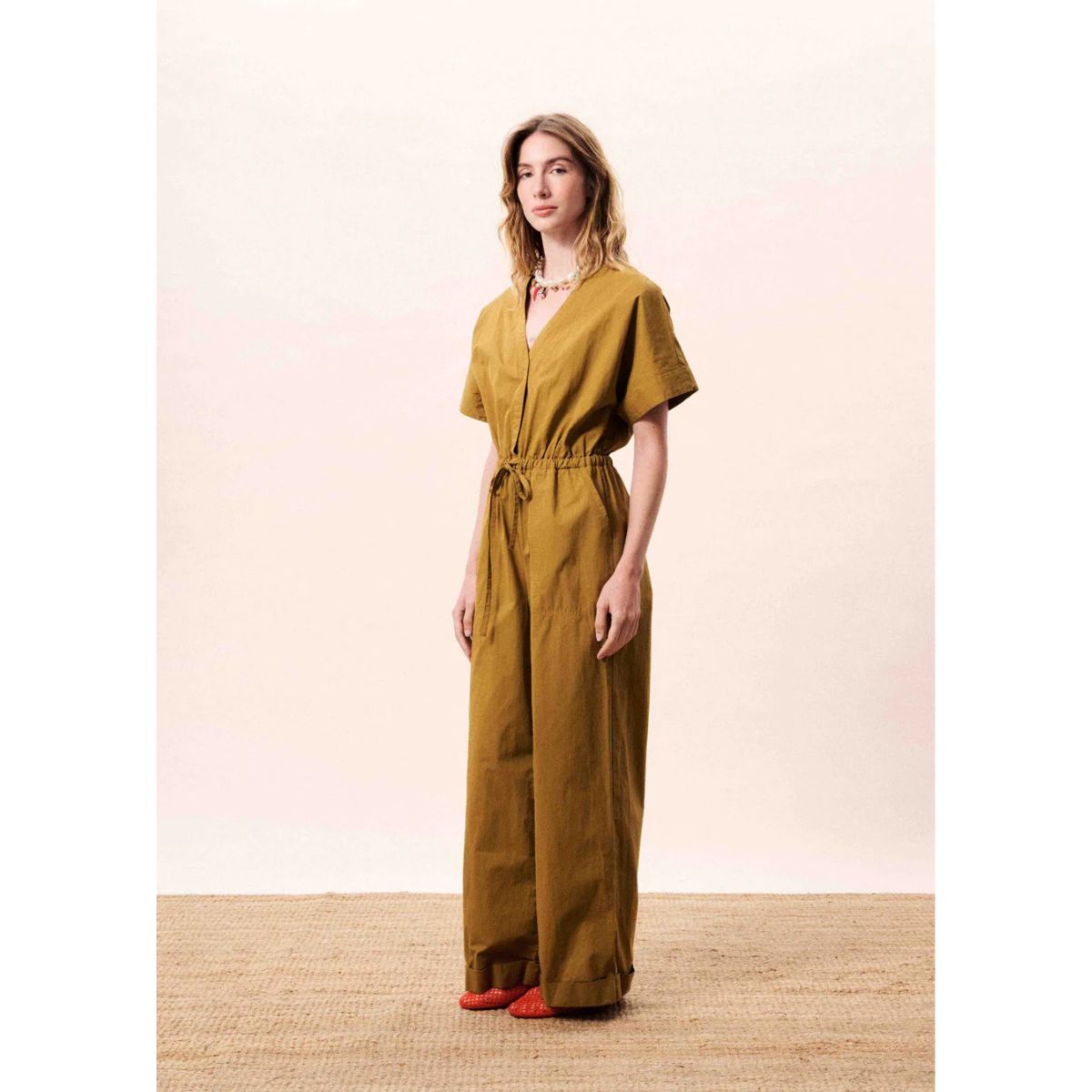 FRNCH Galatee Jumpsuit — Olive - Public Mercantile