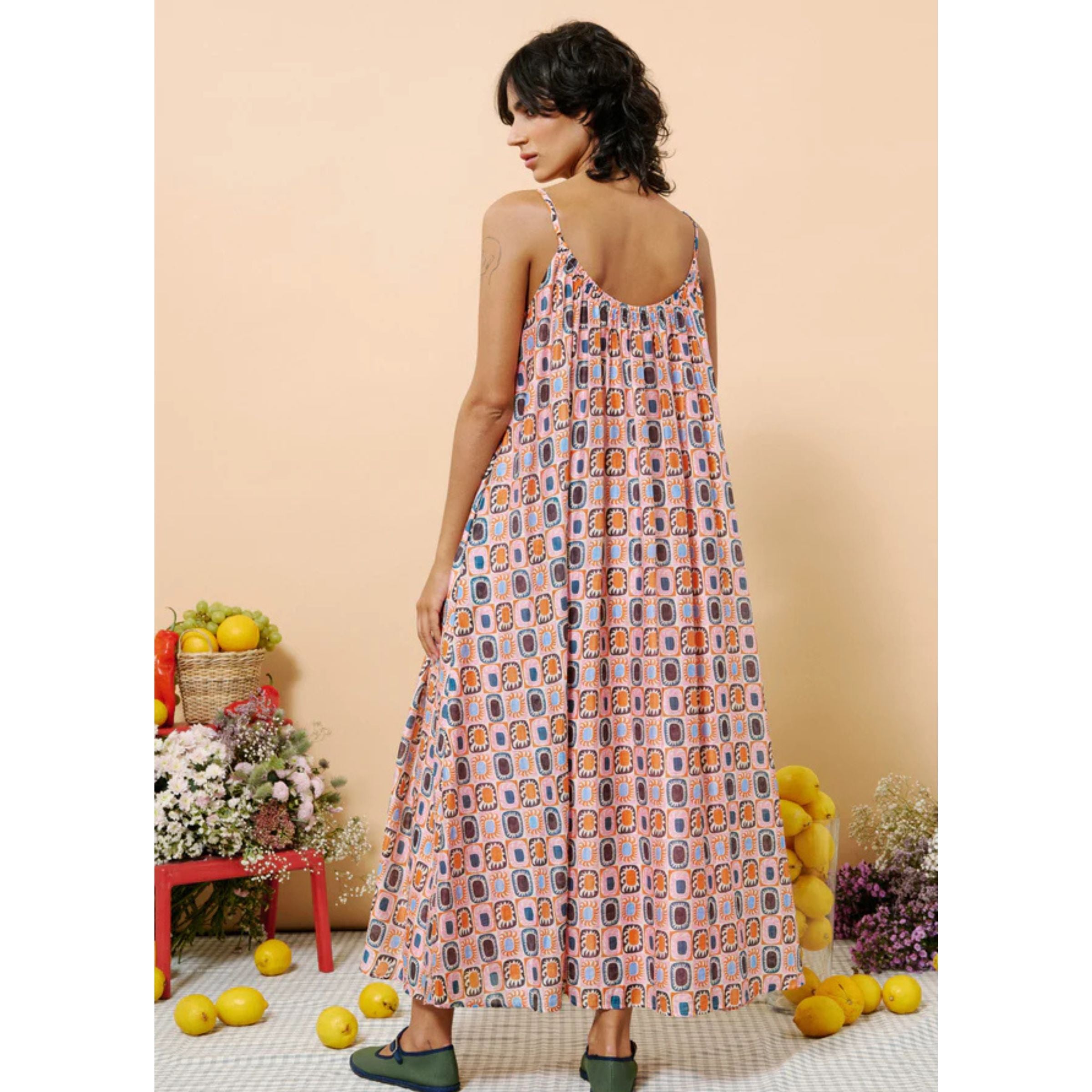 FRNCH Linen Blend Flowy Swing Dress
