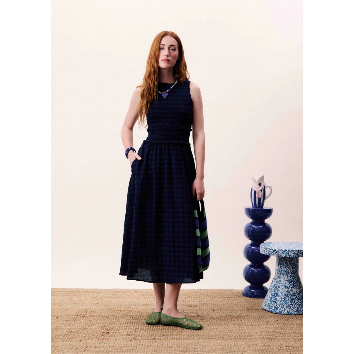 FRNCH Saquarema Dress — Navy Blue - Public Mercantile