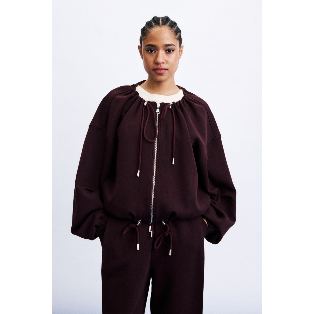 Robe à smocks rayée