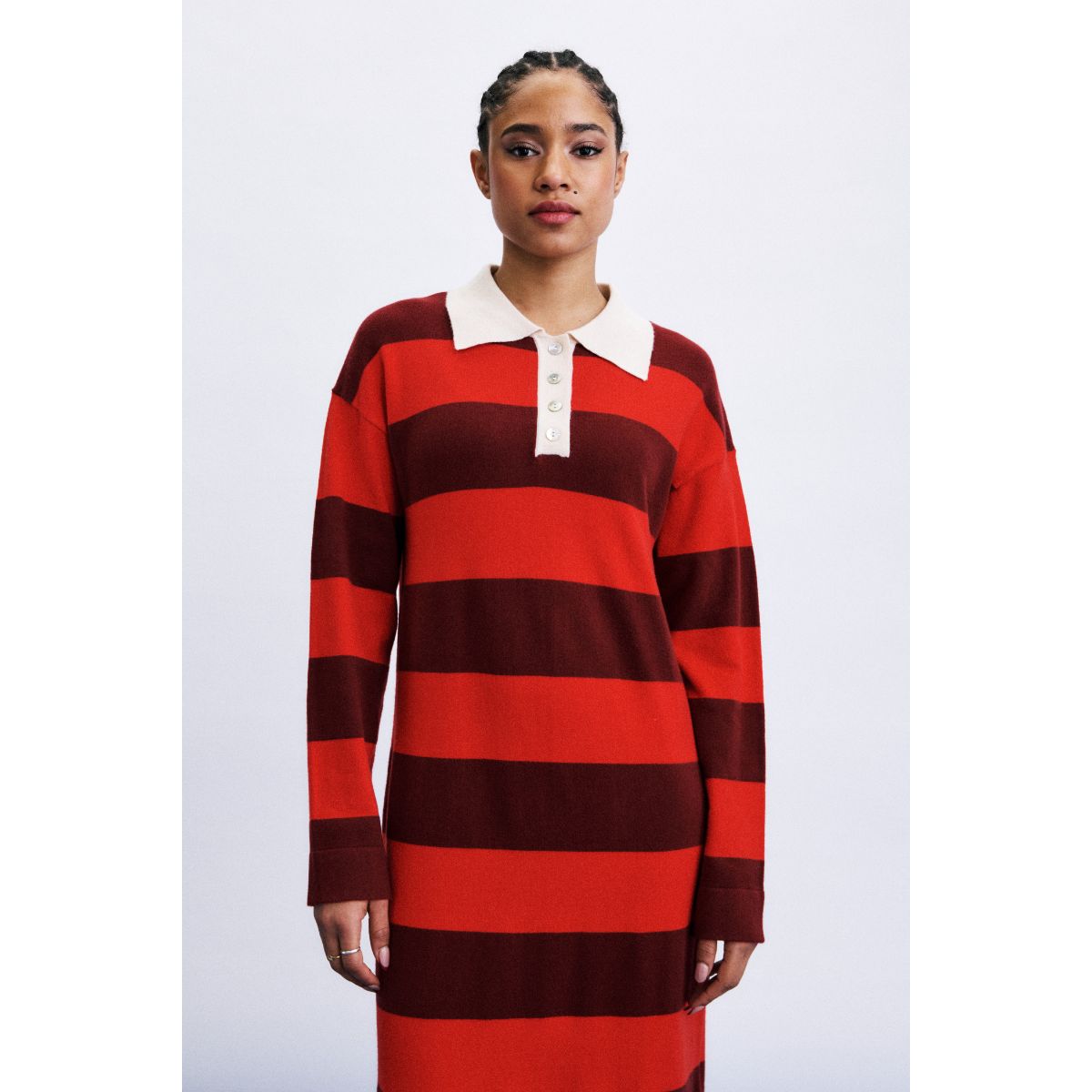 Robe à smocks rayée