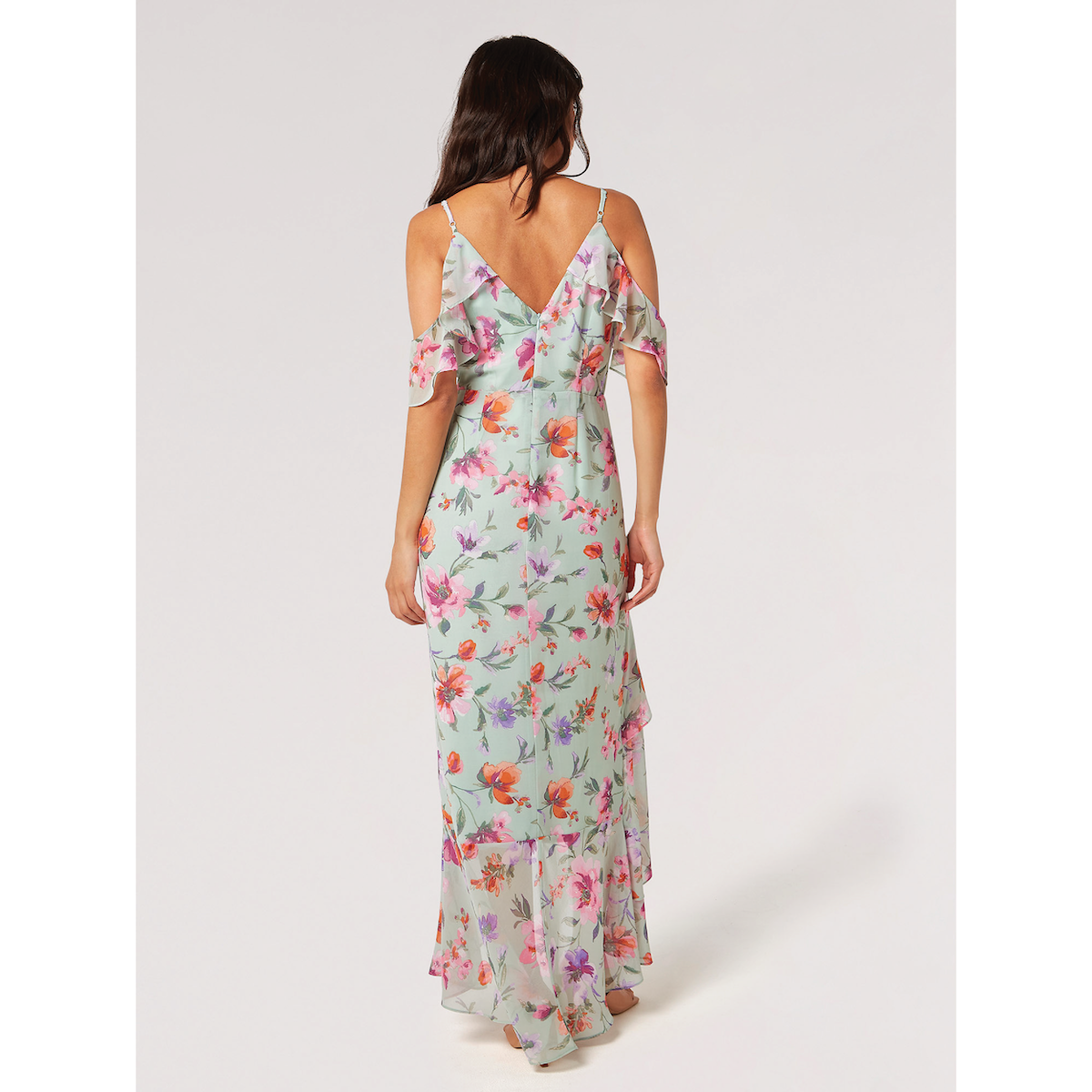 Floral Chiffon Dress — Mint - Public Mercantile
