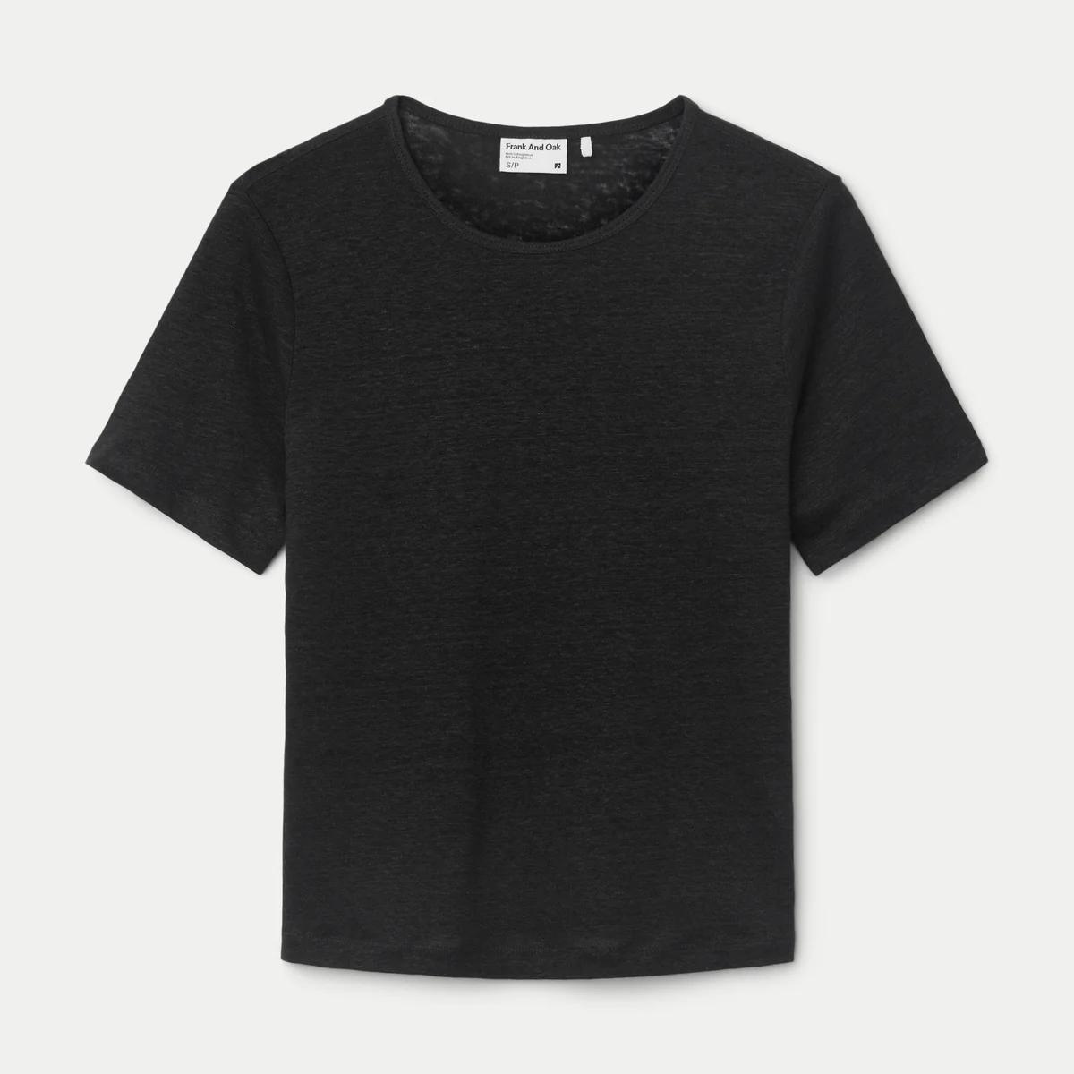 Frank And Oak Fluid Linen T — Charcoal - Public Mercantile