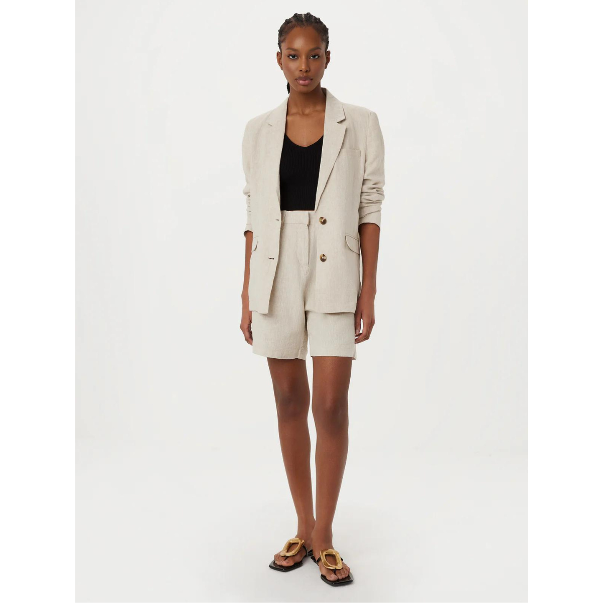 Frank And Oak Linen Blazer — Light Beige - Public Mercantile