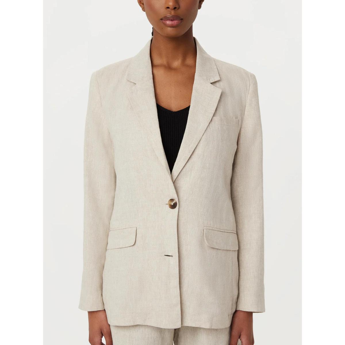 Frank And Oak Linen Blazer — Light Beige - Public Mercantile