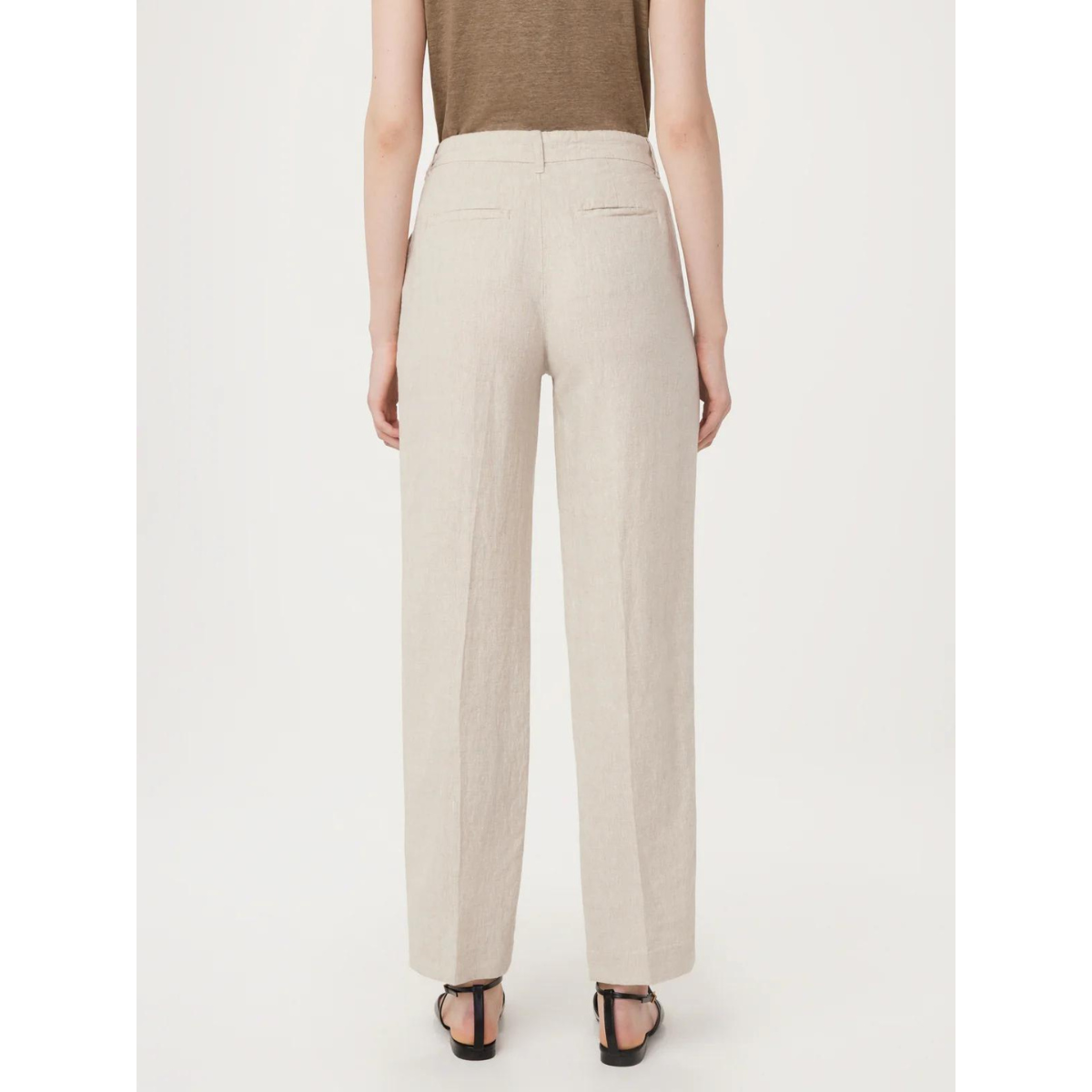 Frank And Oak Linen Straight Leg Pant — Light Beige - Public Mercantile