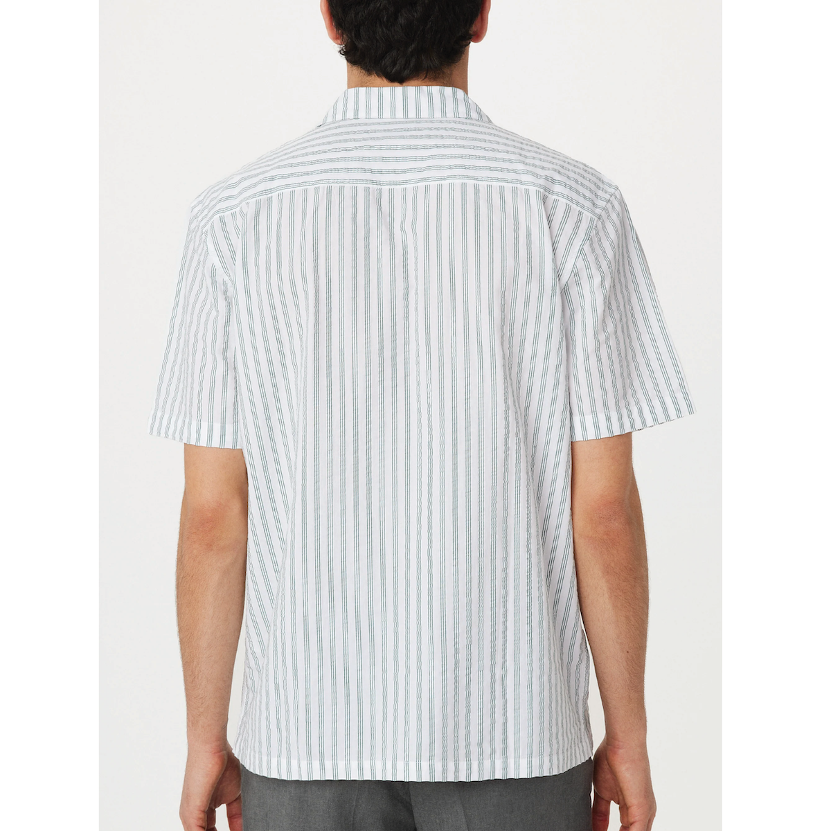 Frank And Oak Seersucker Camp Collar Shirt — Evergreen - Public Mercantile