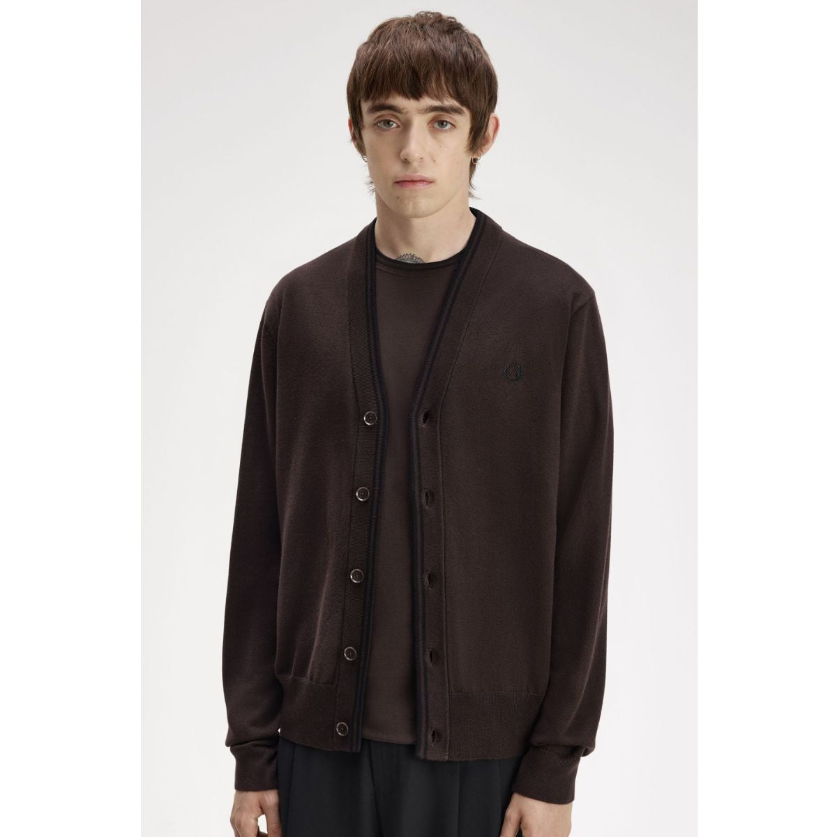 Fred Perry Classic Cardigan - Rich Brown