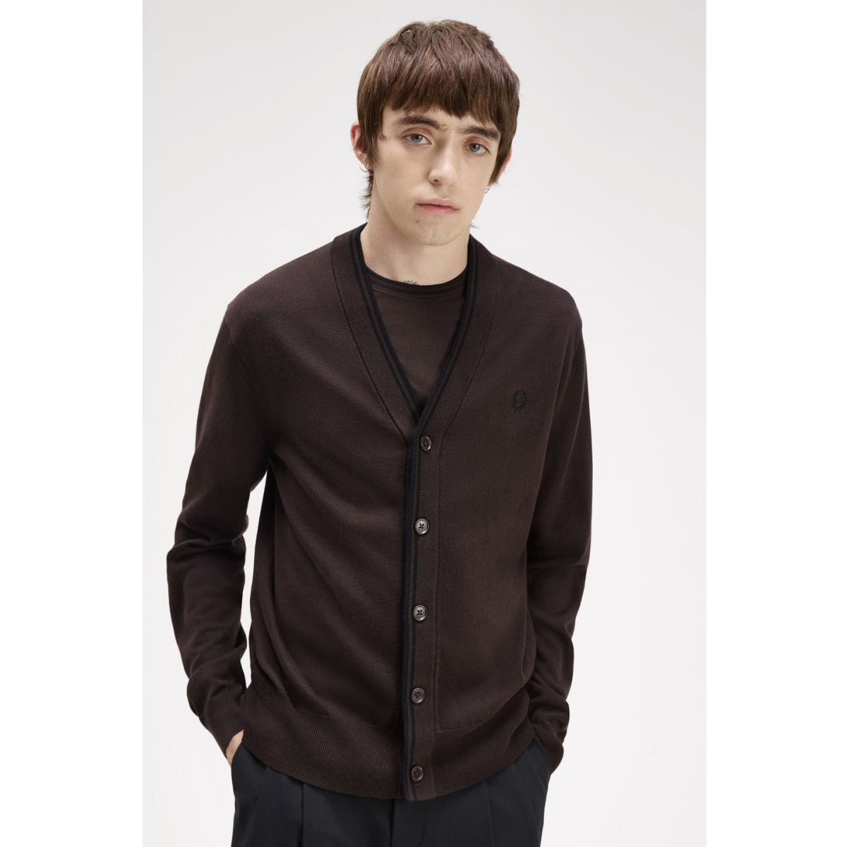 Fred Perry Classic Cardigan - Rich Brown