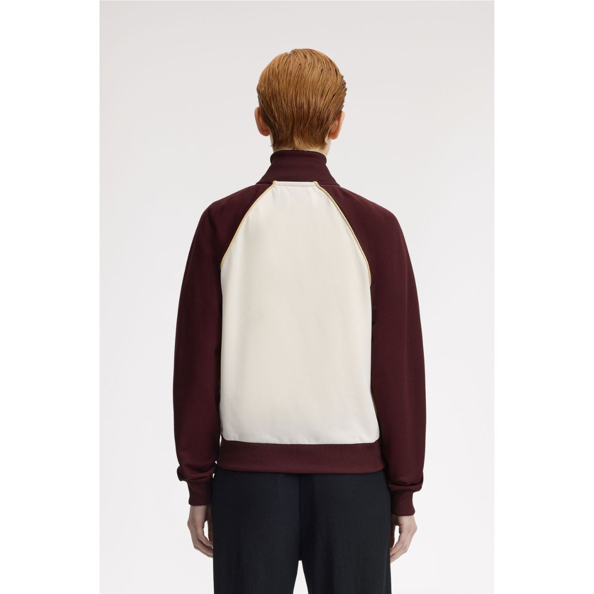 Fred Perry Colour Block Track Jacket — Ecru / Oxblood - Public Mercantile