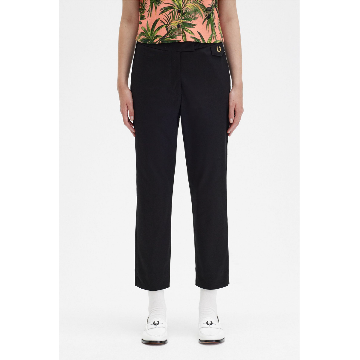 Fred Perry Amy Winehouse High-Waisted Trousers — Black - Public Mercantile