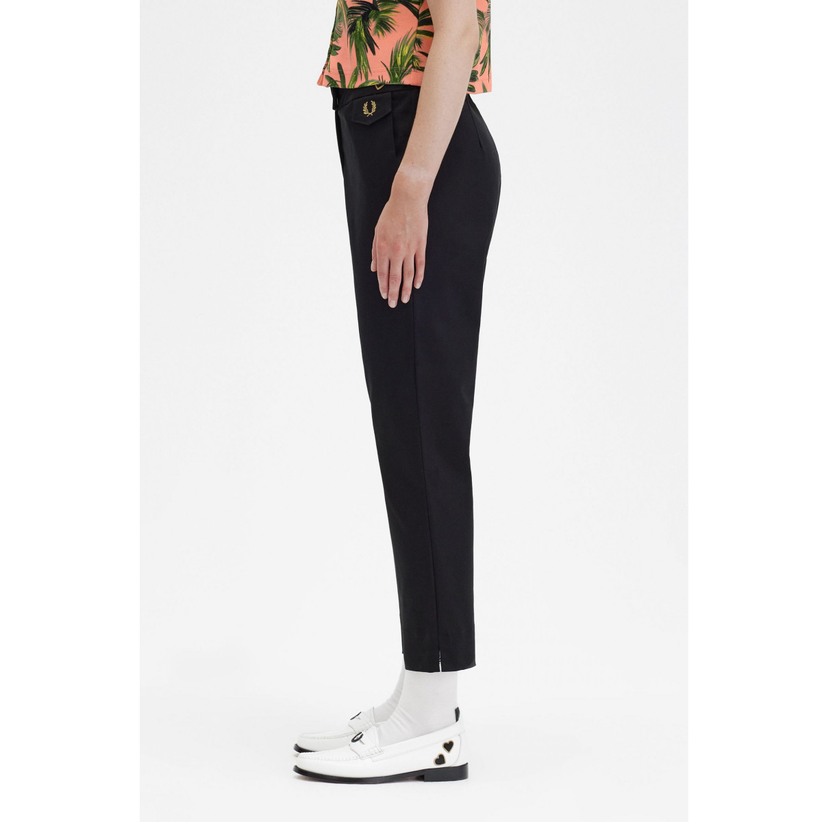 Fred Perry Amy Winehouse High-Waisted Trousers — Black - Public Mercantile