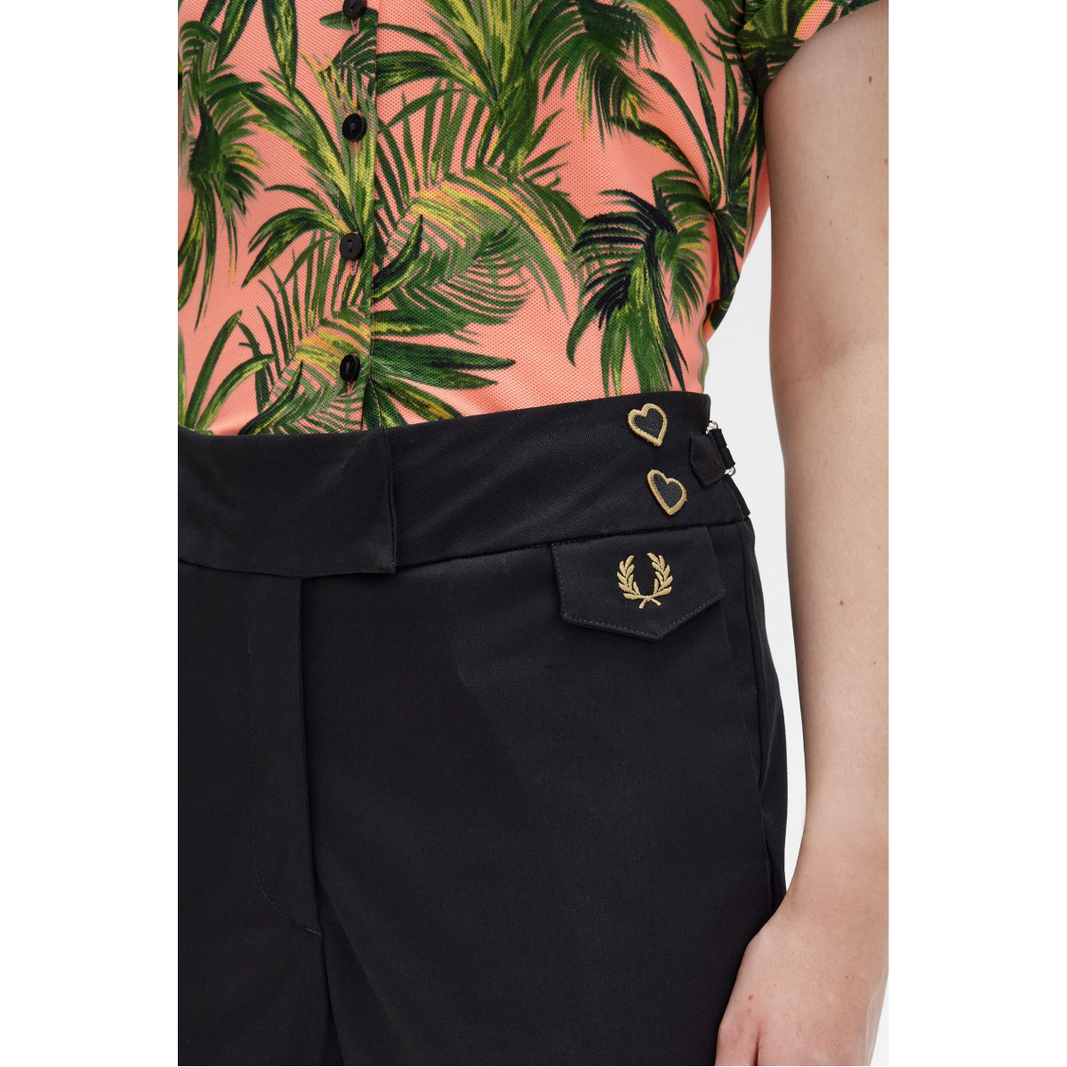 Fred Perry Amy Winehouse High-Waisted Trousers — Black - Public Mercantile