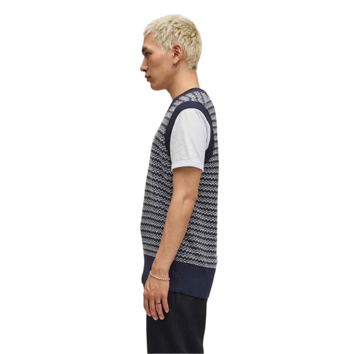 Fred Perry Boucle Jacquard Tank - Navy - Public Mercantile