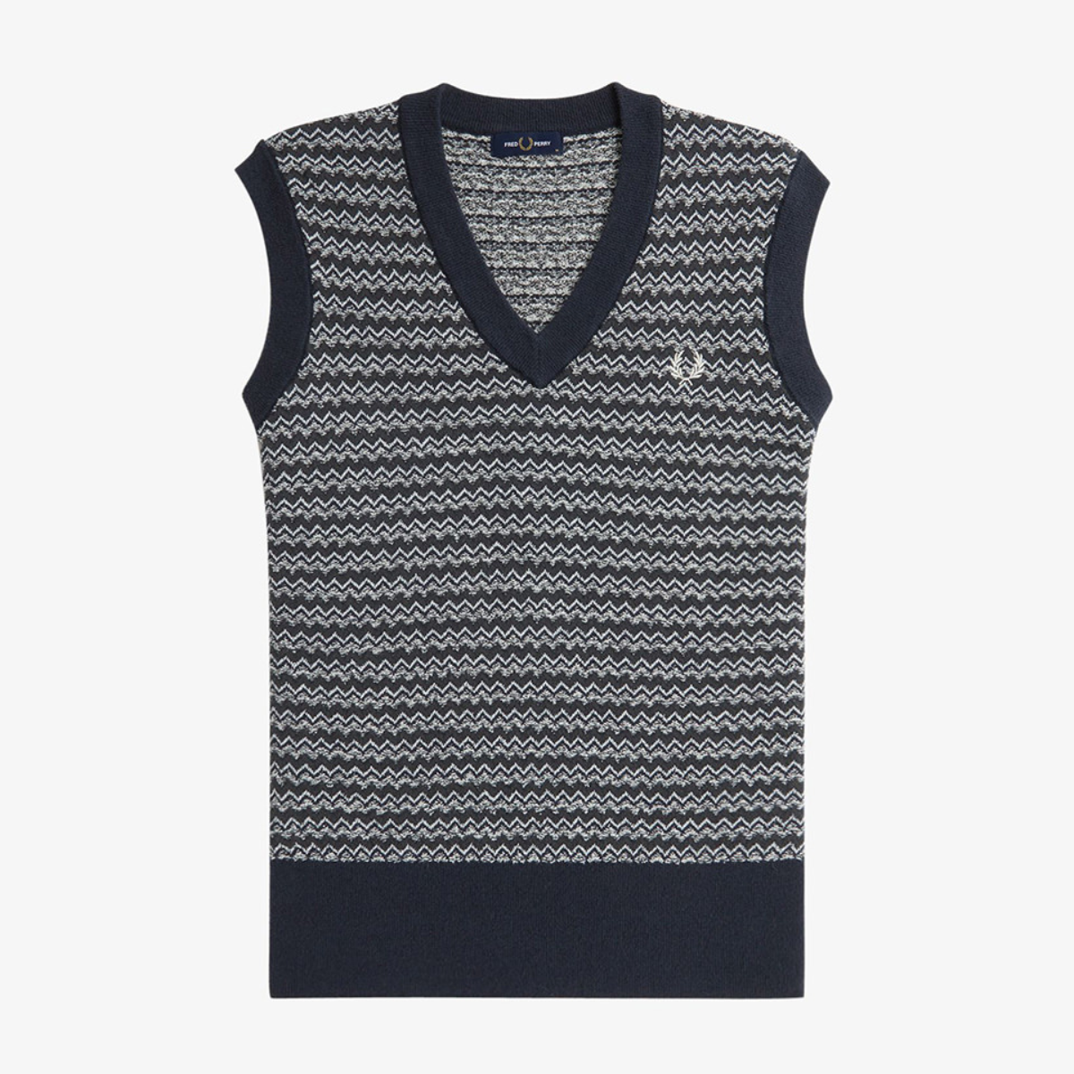 Fred Perry Boucle Jacquard Tank - Navy - Public Mercantile