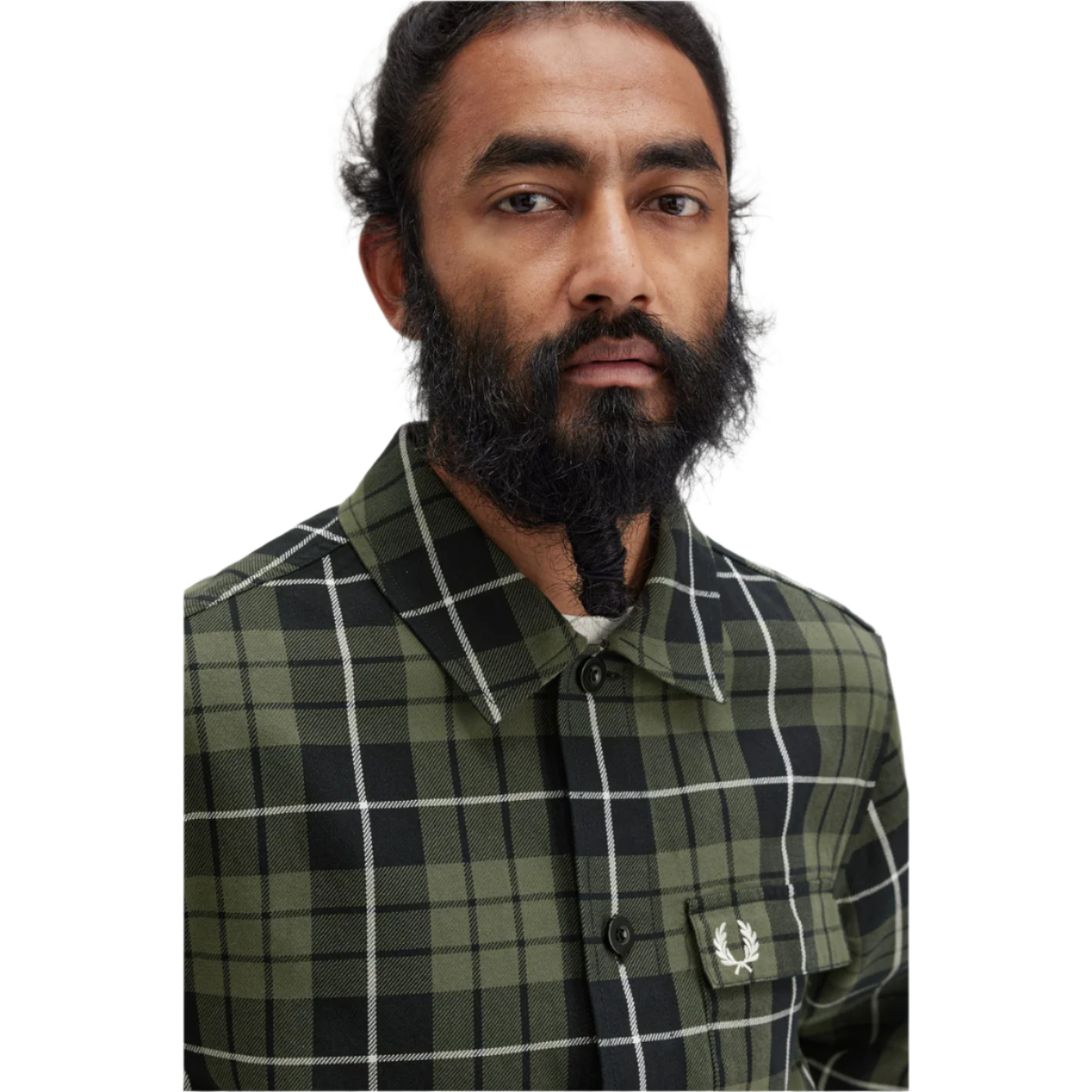 Fred Perry Check Overshirt - Laurel Wreath Green - Public Mercantile