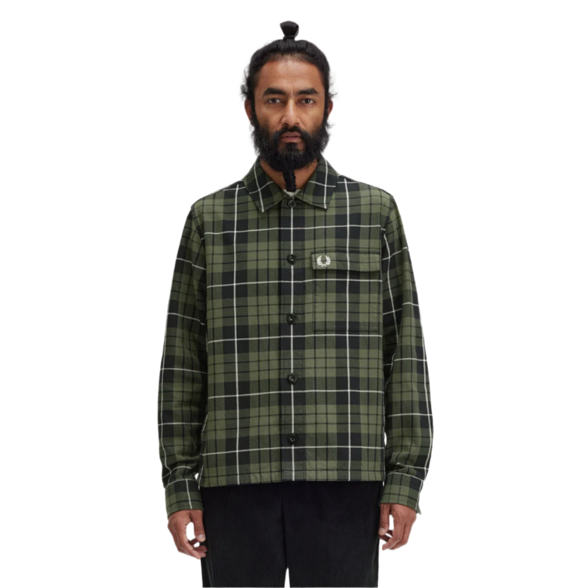 Fred Perry Check Overshirt - Laurel Wreath Green - Public Mercantile