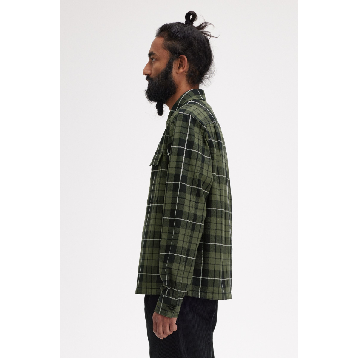 Fred Perry Check Overshirt - Laurel Wreath Green - Public Mercantile
