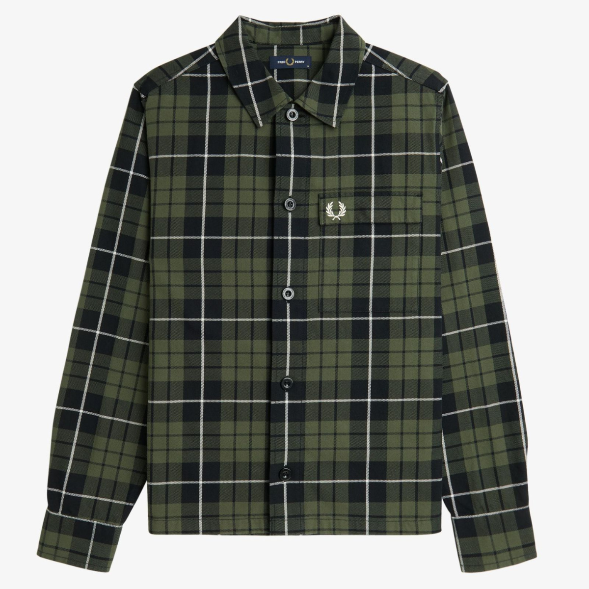 Fred Perry Check Overshirt - Laurel Wreath Green - Public Mercantile