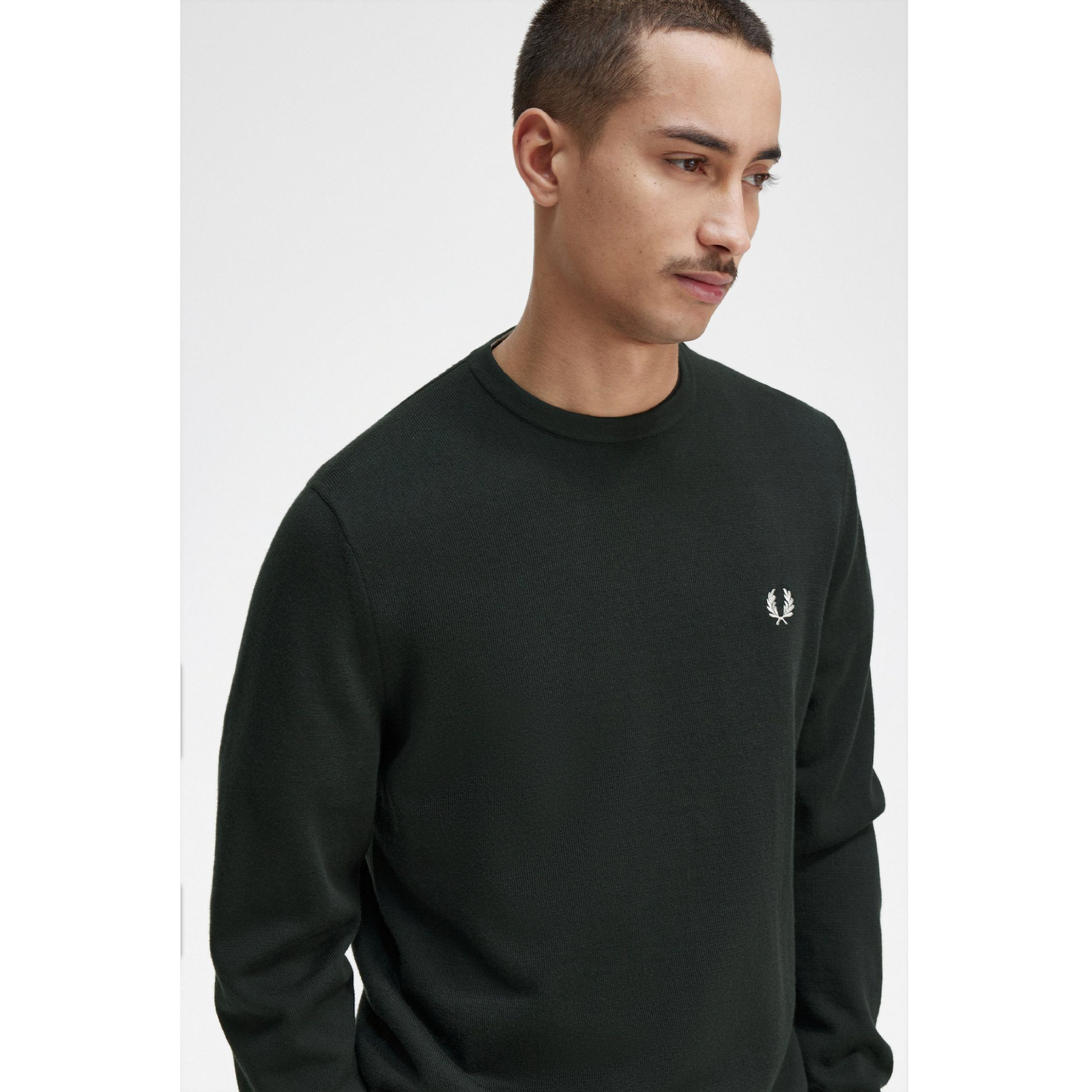 Fred Perry Classic Crewneck Sweater - Night Green - Public Mercantile