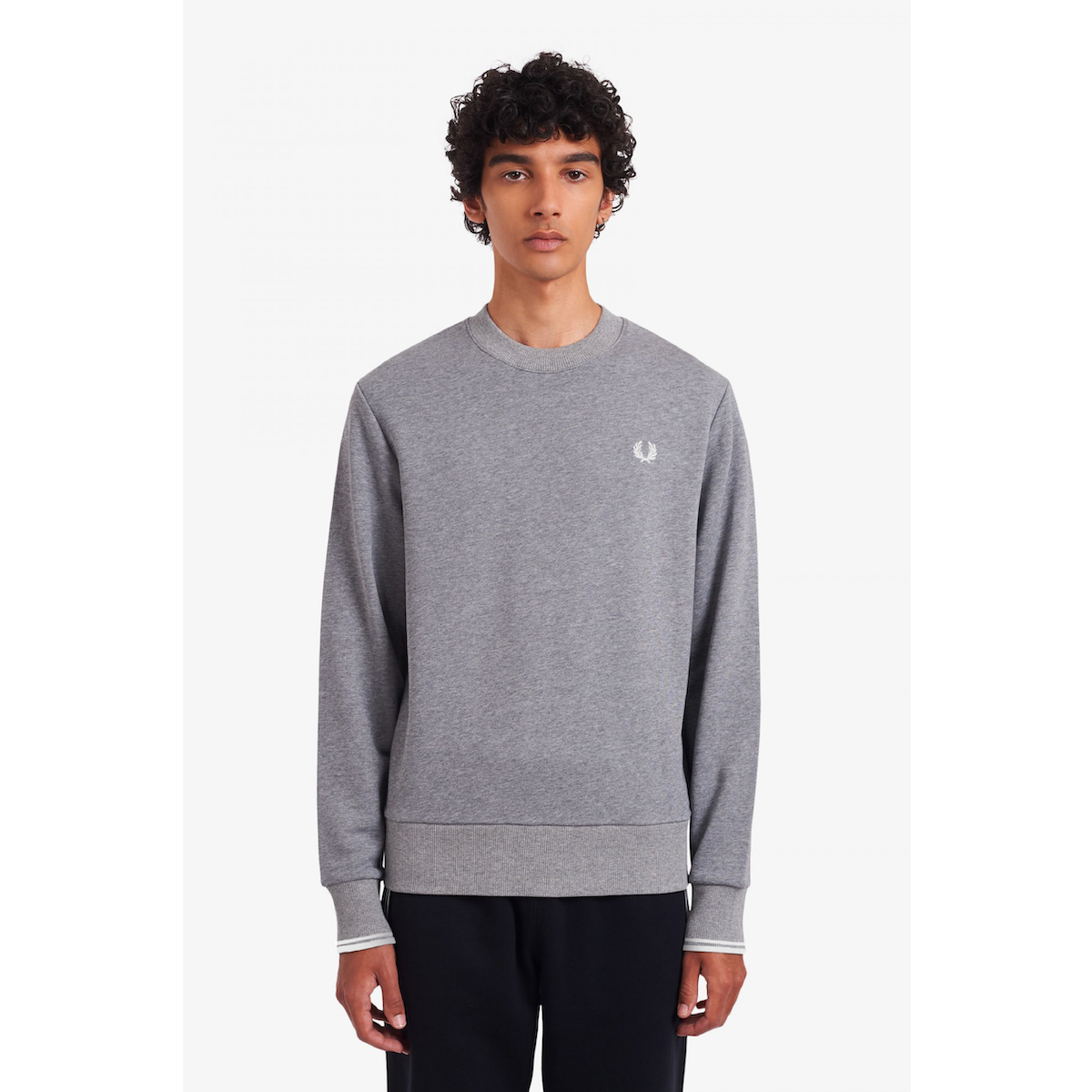 Fred Perry Crew Neck Sweatshirt — Steel Marl - Public Mercantile