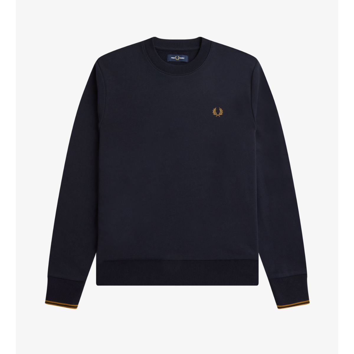Fred Perry Crewneck Sweatshirt - Navy/Dark Caramel - Public Mercantile