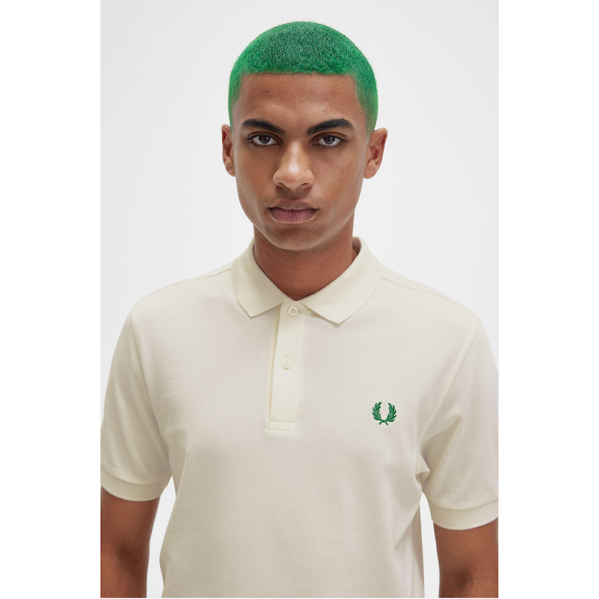 Fred Perry Tennis Shirt — Ecru/Fred Perry Green - Public Mercantile