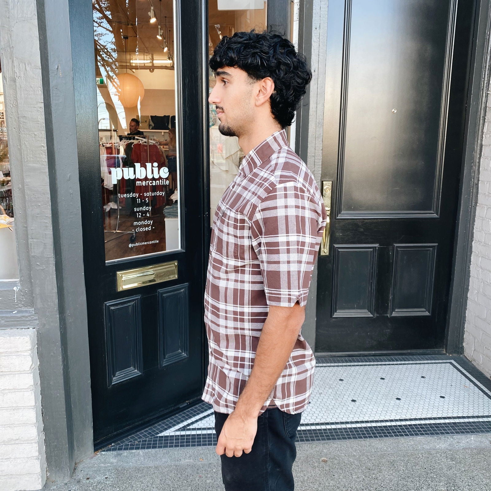 Fred Perry Short Sleeve Tartan Shirt - Carrington Brick - Public Mercantile