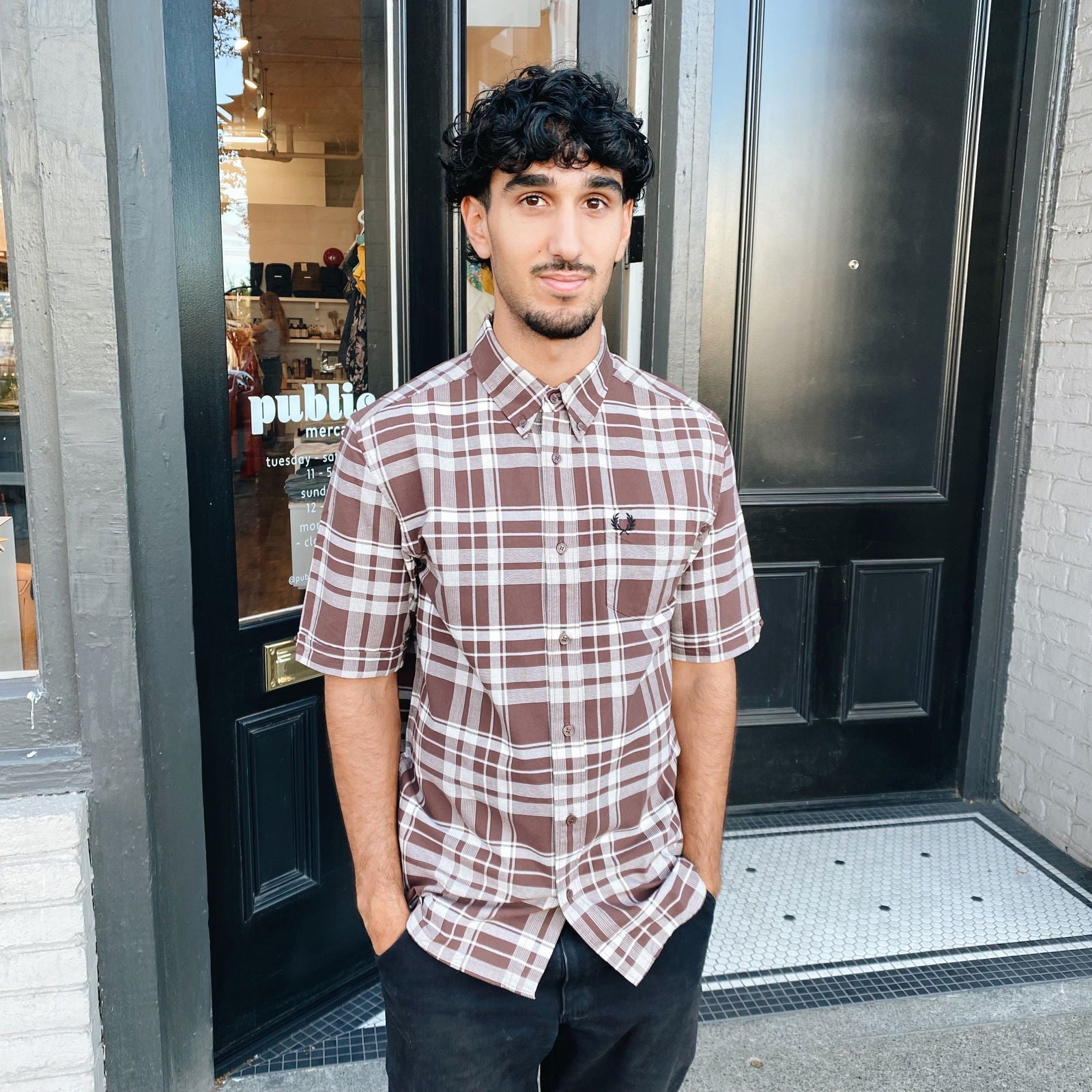 Fred Perry Short Sleeve Tartan Shirt - Carrington Brick - Public Mercantile