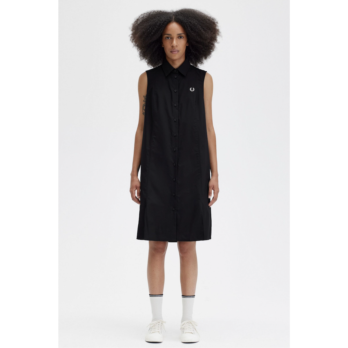 Fred Perry Sleeveless Shirt Dress — Black - Public Mercantile