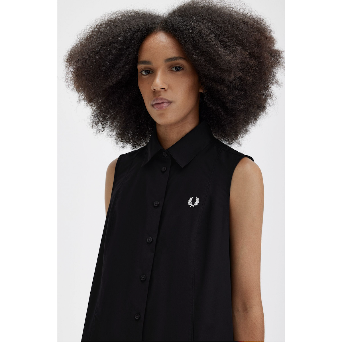 Fred Perry Sleeveless Shirt Dress — Black - Public Mercantile