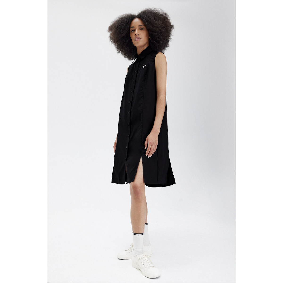 Fred Perry Sleeveless Shirt Dress — Black - Public Mercantile
