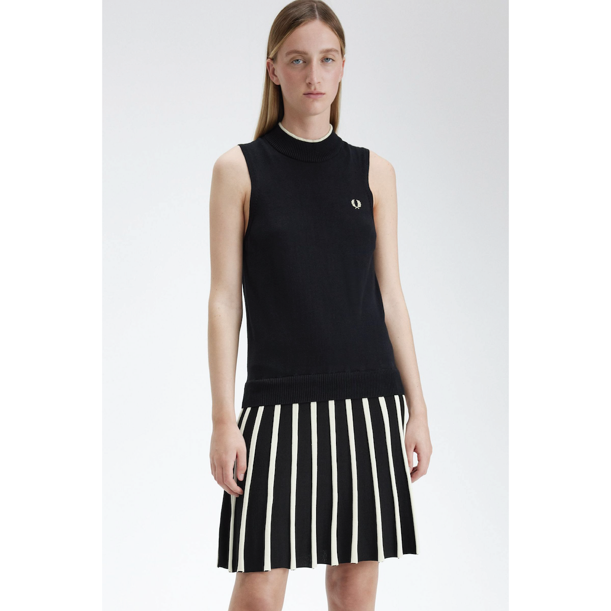 Fred Perry Striped Knitted Dress — Black - Public Mercantile
