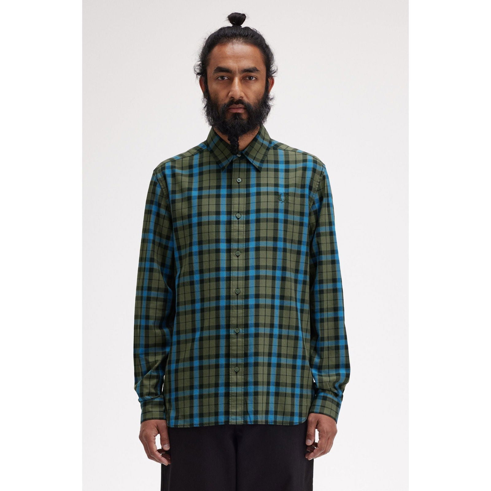 Fred Perry Tartan Twill Shirt - Laurel Wreath Green - Public Mercantile
