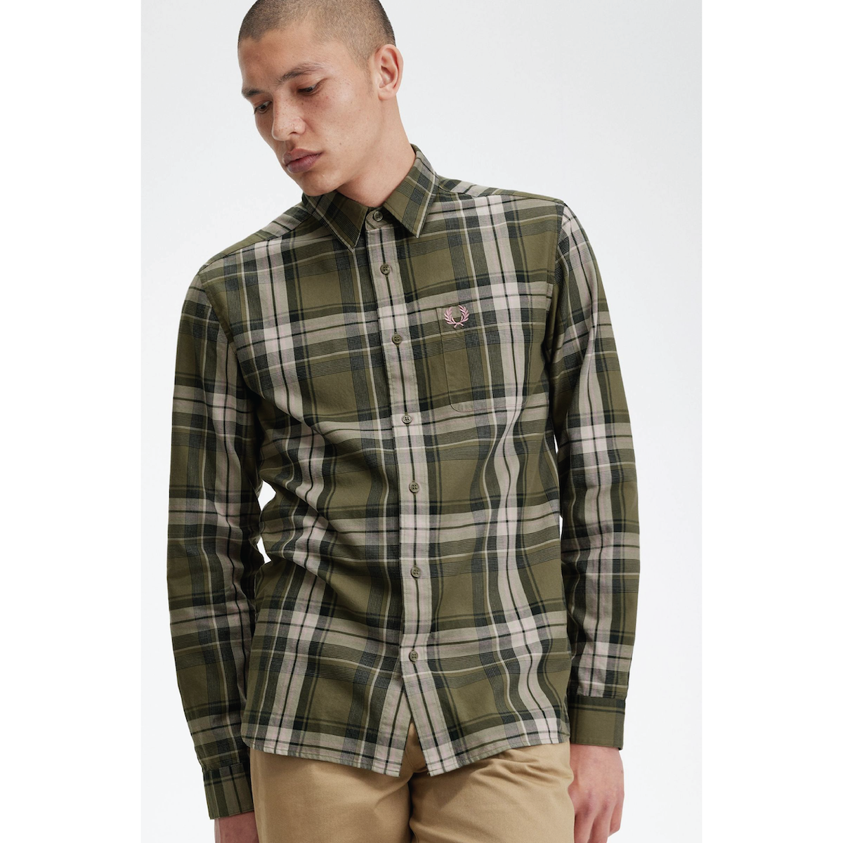 Fred Perry Tartan Twill Shirt - Uniform Green - Public Mercantile