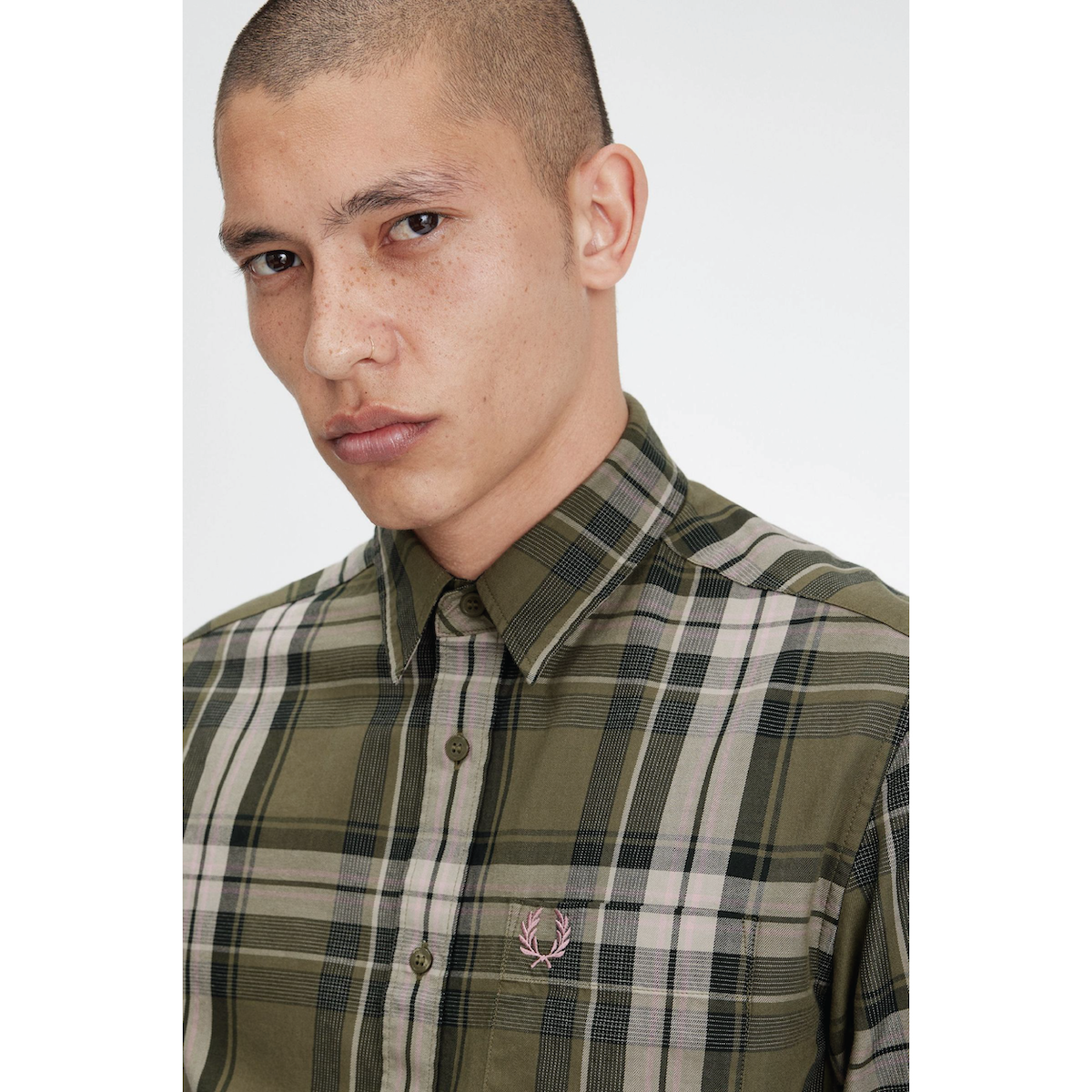 Fred Perry Tartan Twill Shirt - Uniform Green - Public Mercantile