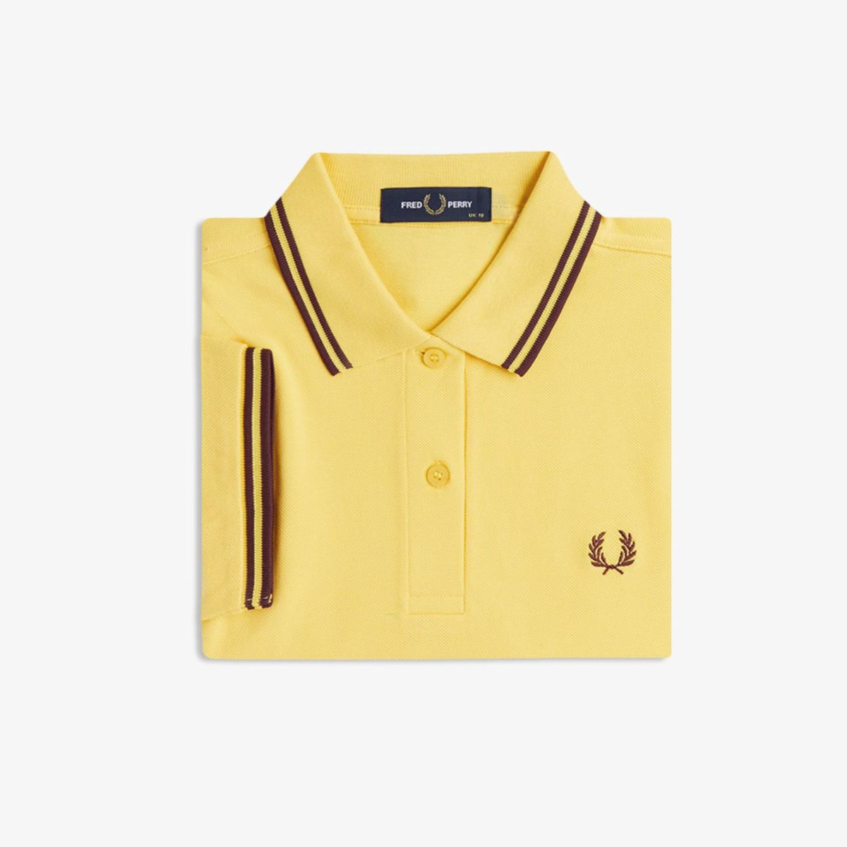 Fred Perry Twin-Tipped Shirt - Lemon Barley / Oxblood - Public Mercantile