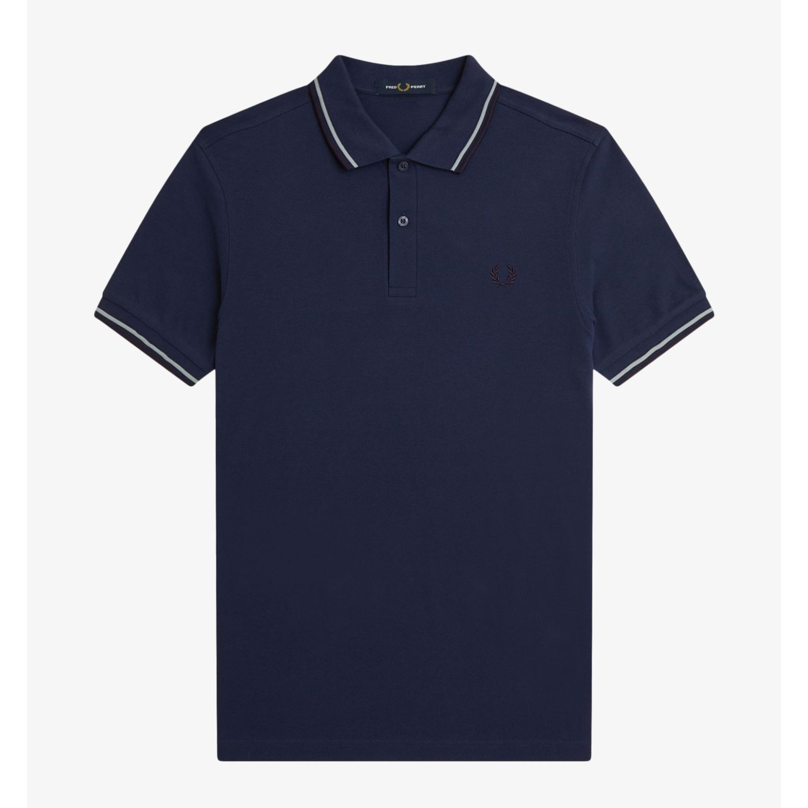 Fred Perry Twin-Tipped Shirt — Tennis Blue / Silver Blue / Navy - Public Mercantile