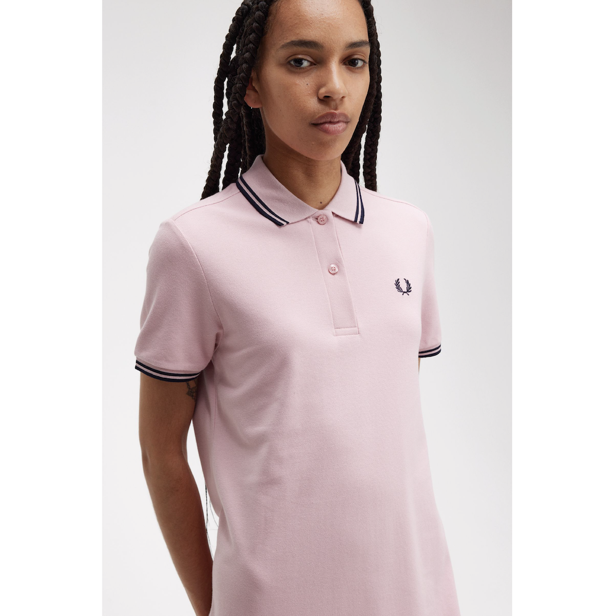 Fred Perry Twin Tipped Shirt Dress - Chalky Pink - Public Mercantile