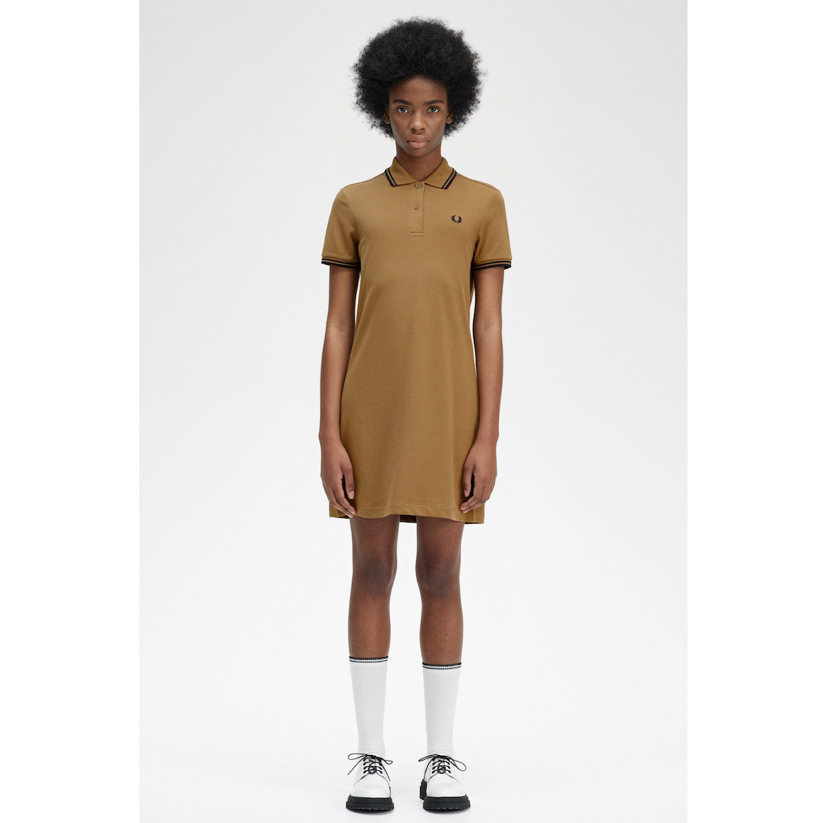 Fred Perry Twin Tipped Shirt Dress - Shaded Stone - Public Mercantile