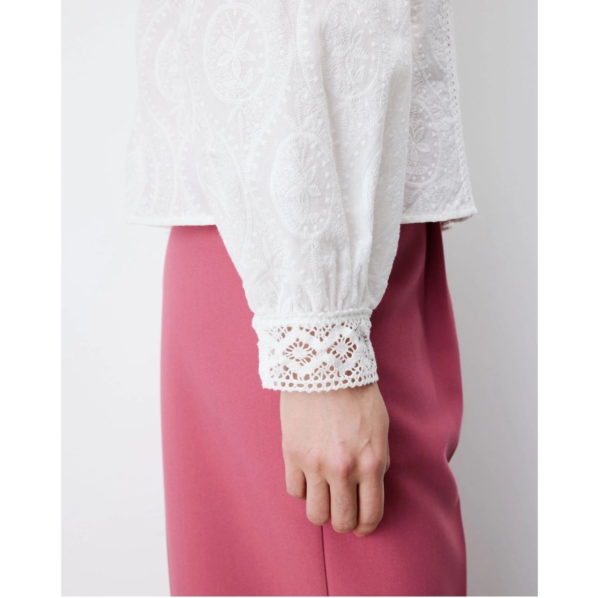Abigail English Embroidered Shirt — Ivory - Public Mercantile