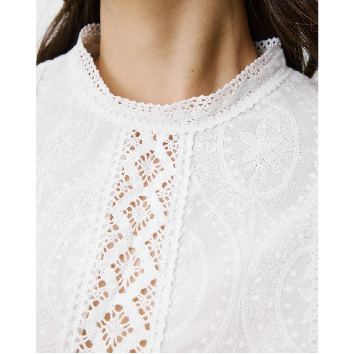 Abigail English Embroidered Shirt — Ivory - Public Mercantile