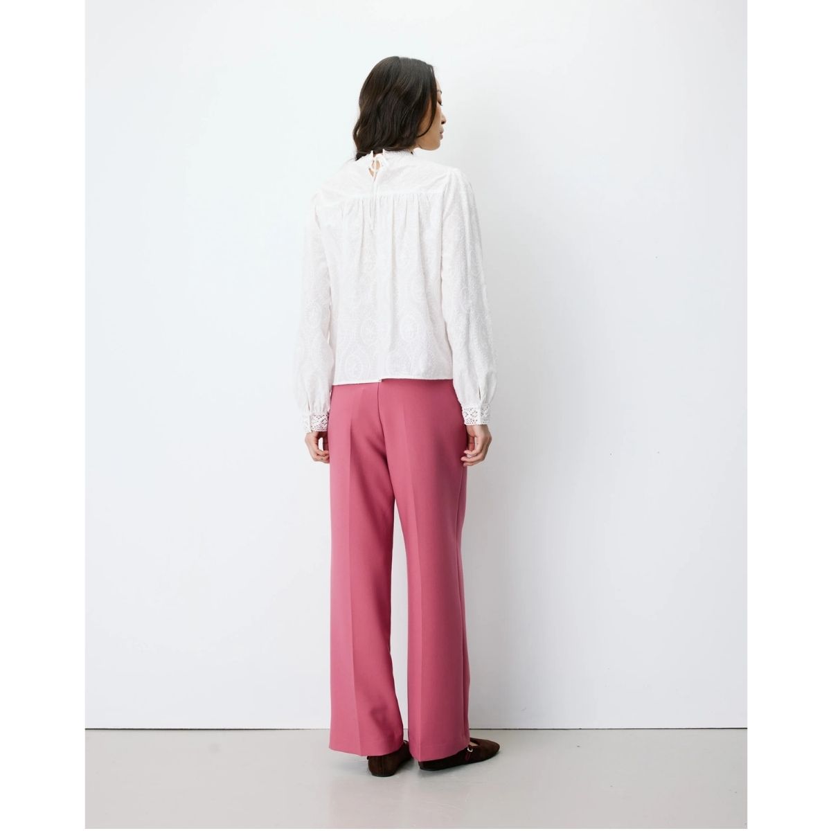 Abigail English Embroidered Shirt — Ivory - Public Mercantile