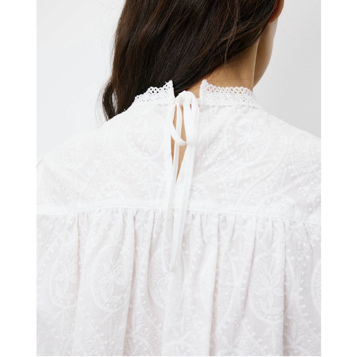 Abigail English Embroidered Shirt — Ivory - Public Mercantile